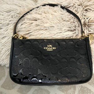 Coach Mini Logo Bag - Black Patent Leather